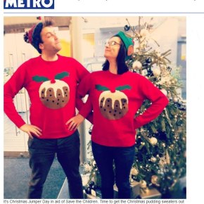 Christmas Jumper Day 2013 – we made it into Metro!